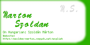 marton szoldan business card
