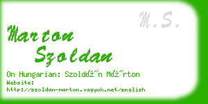 marton szoldan business card